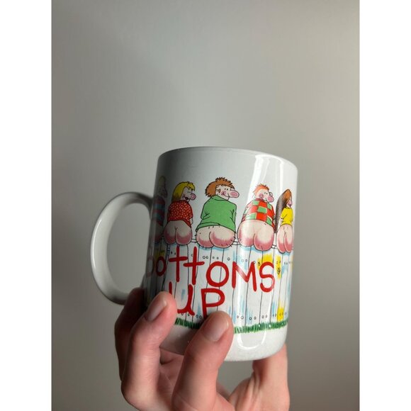 Vintage funny novelty mug bottoms up bare bum gag gift - Picture 2 of 6